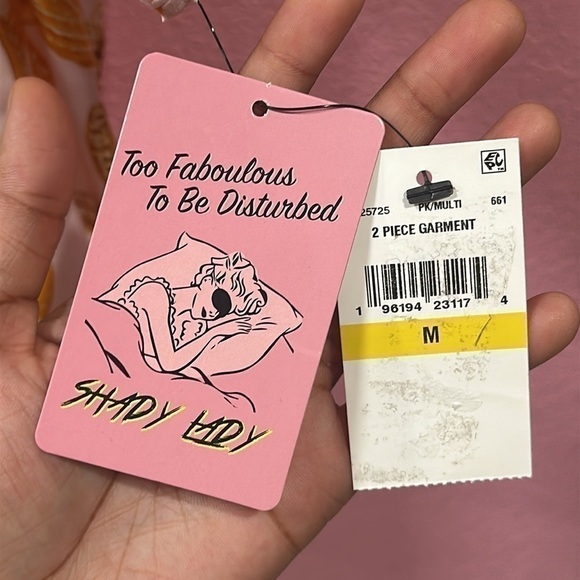 SHADY LADY Women’s Pink Sea Shells 2pc Pajamas Set Size M NWT - Picture 6 of 6